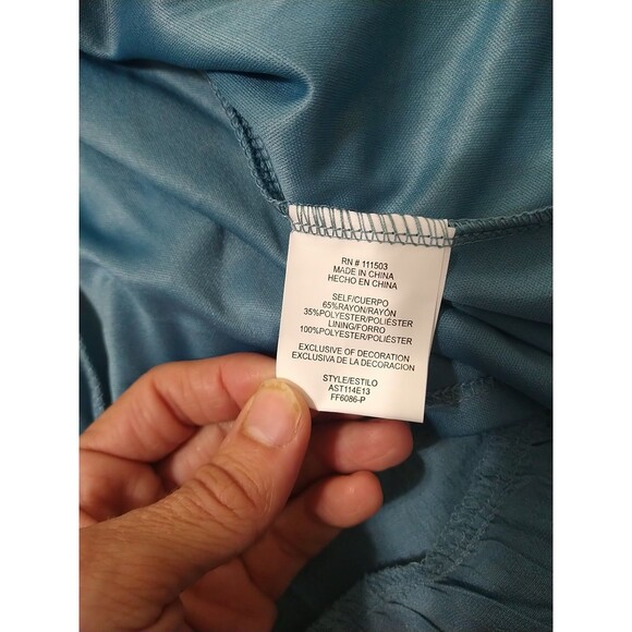 Figueroa&Flower Puff Sleeve Embroidered Maxi Dress Blue Sm Boho Feminine Cottage - Picture 9 of 9